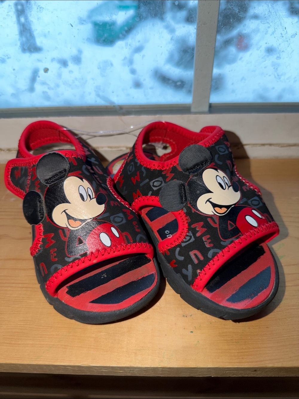 Disney Mickey Mouse Black and Red Kids Sandals